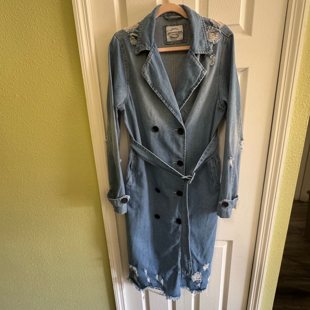 American Bazi Blue Distressed Jean Jacket